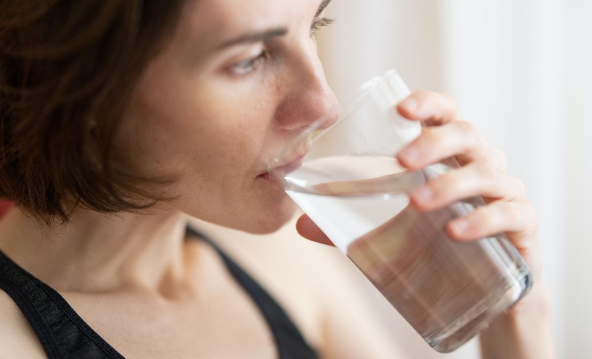 Woman drinking water