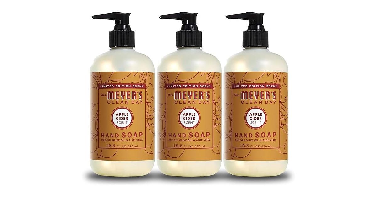 three bottles of hand soap