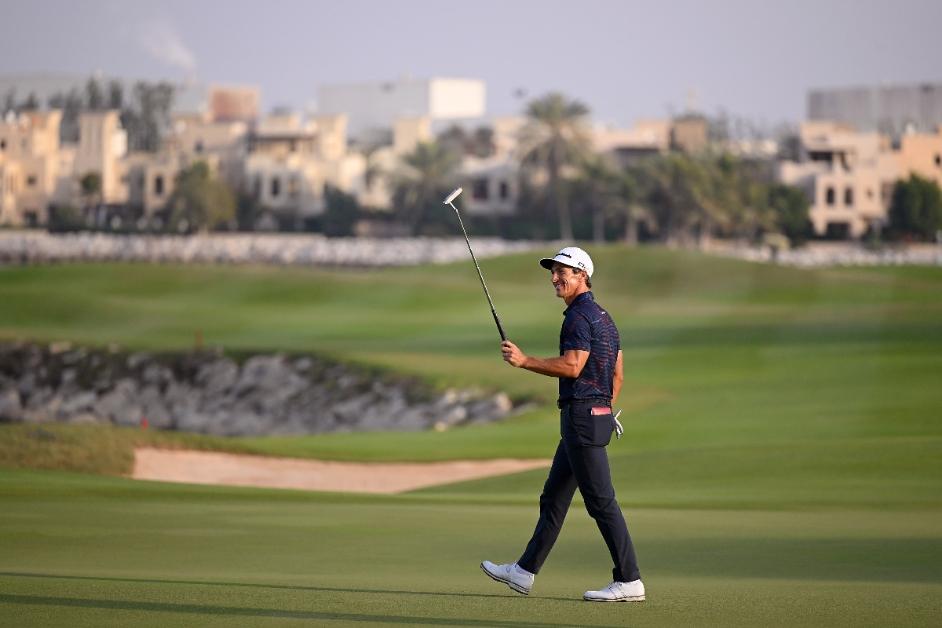 Thorbjorn Olesen celebrates victory at the Ras Al Khaimah Championship  in Ras al Khaimah, United Arab Emirates