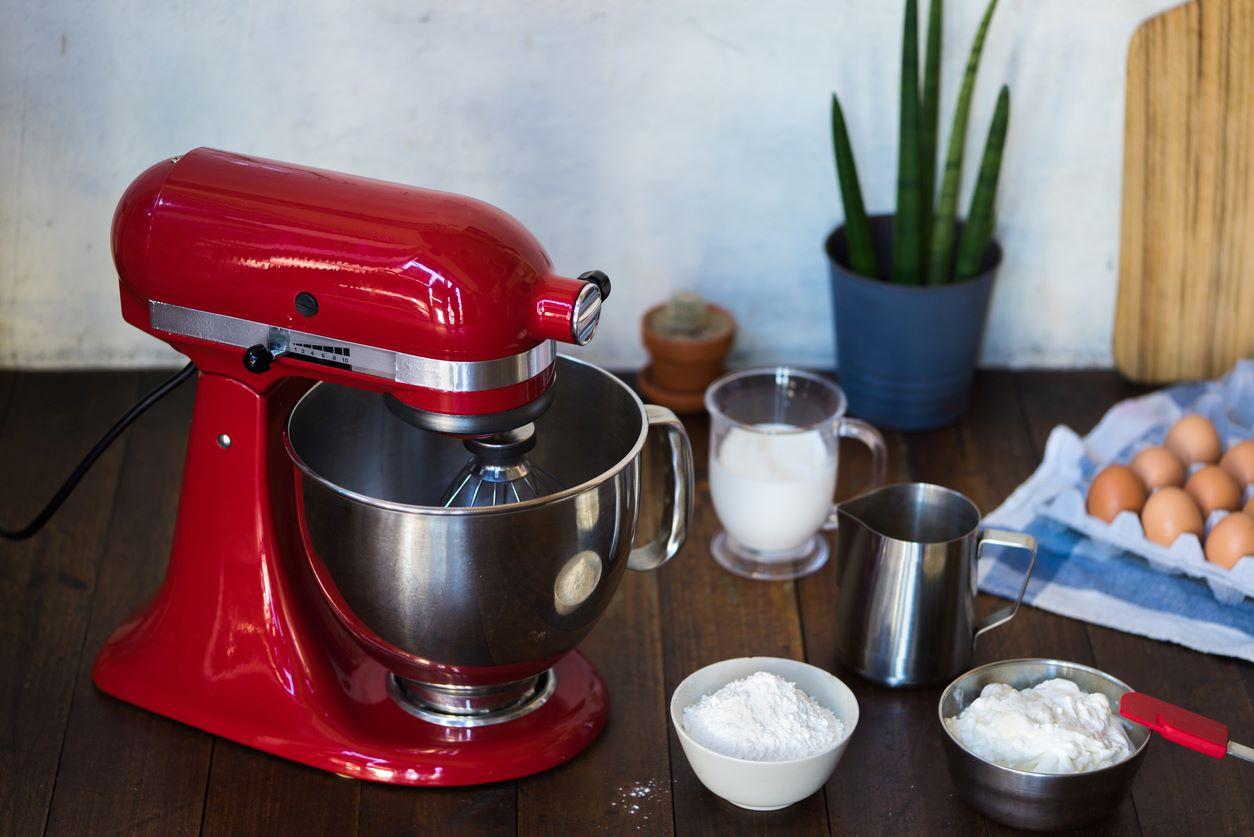 KitchenAid stand mixer on table