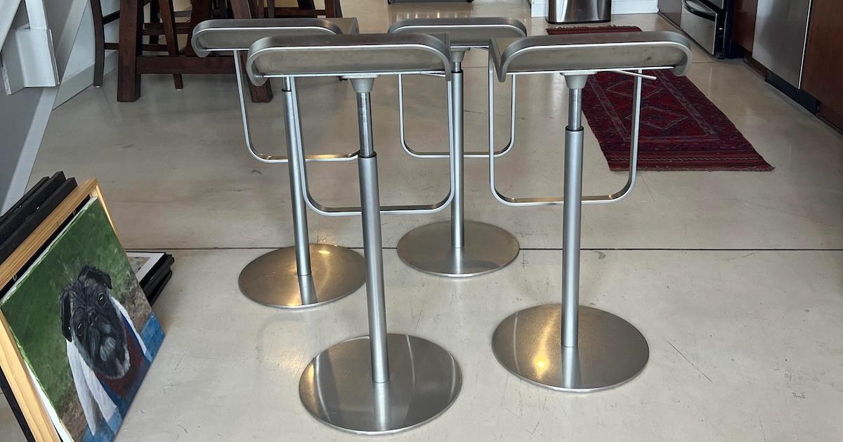 Four Lapalma LEM stools in chrome