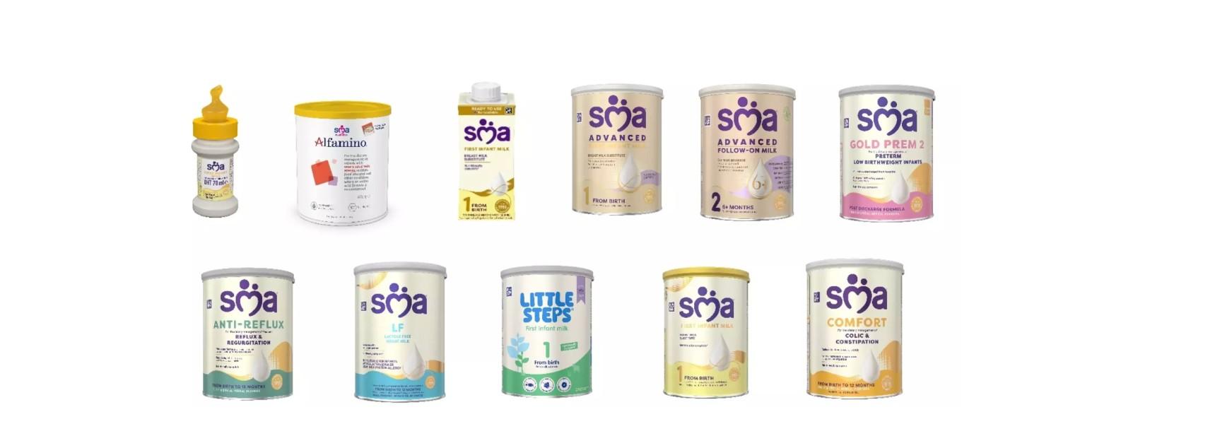 A group of 11 products that have been recalled by Nestle are pictured together.