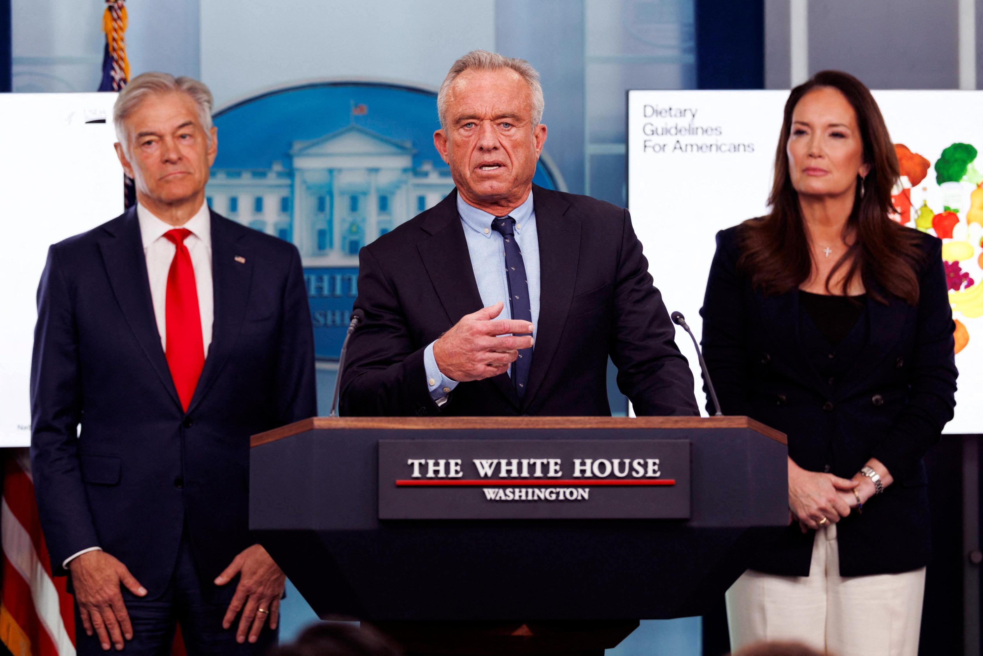 Robert F. Kennedy, Jr speaks during a press briefing on the new Dietary Guidelines for Americans.