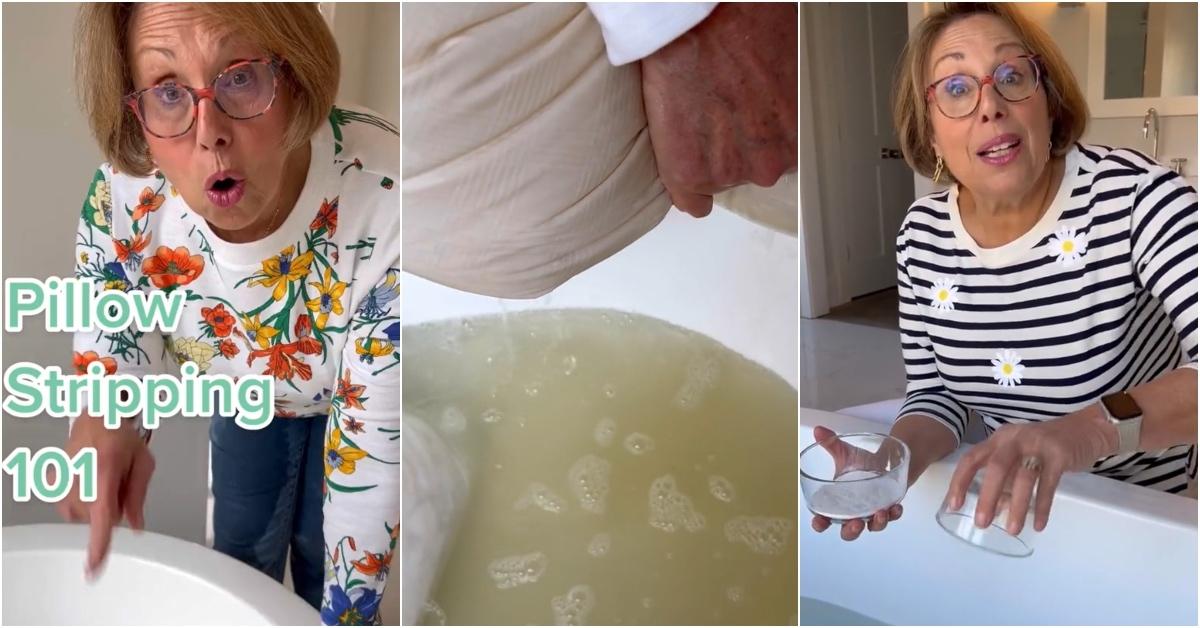 TikTok images of how to clean pillows