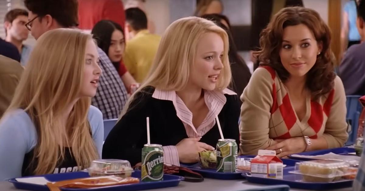 Karen, Regina, and Gretchen at the lunch table in 'Mean Girls.'