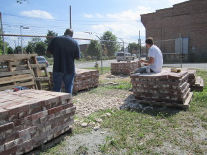 Ultimately we reclaimed and cleaned over 9,000 bricks -- bricks that have plenty of useful years in them, so this effort reduces the environmental impact of the new building and saves the client the expense of buying this building material new.