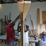 Building the panel frames at the GreenBy3 workshop